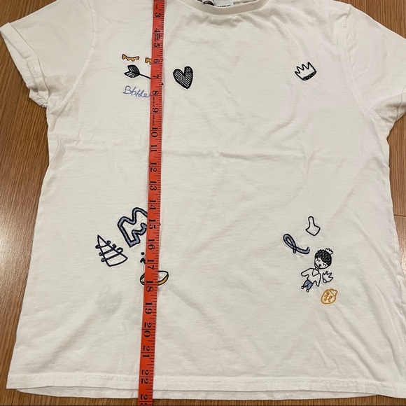 Zara Trafaluc White Embroidery Tee Size M - Picture 12 of 12